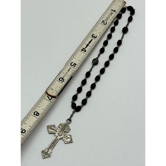 Vintage black chaplet beaded rosary - Picture 6 of 6